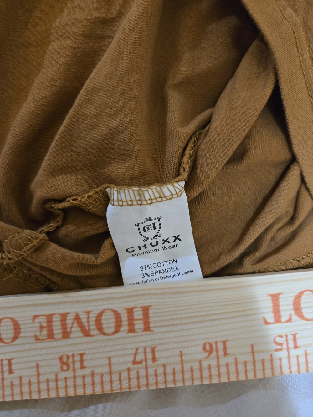 Men's Tan Polo with Gold Metallic Graphic - Picture 5 of 5